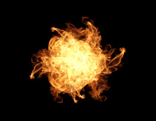 Obraz na płótnie Canvas Fire flames on a black background