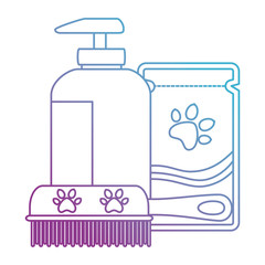 set pet grooming products vector illustration design