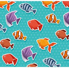 cute ornamental fish pattern background vector illustration design