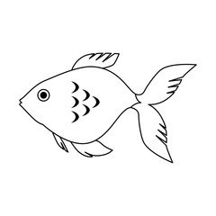 cute ornamental fish icon vector illustration design