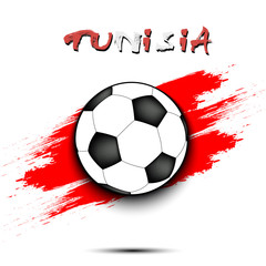 Soccer ball and Tunisia flag