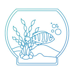 aquarium bowl with colors fish vector illustration design
