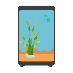 rectangular aquarium without fish icon vector illustration design
