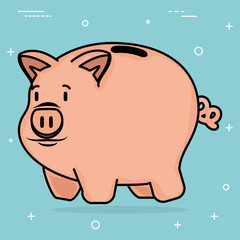 piggy save money icon vector illustration design