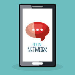 smartphone with social network icons vector illustration design