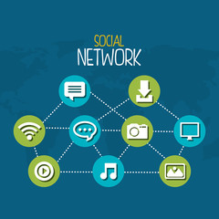 social network set icons vector illustration design