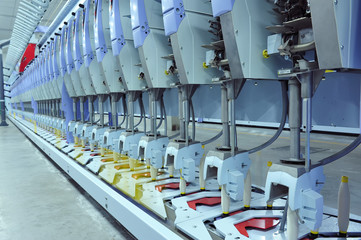 Machinery and equipment in a spinning production company
