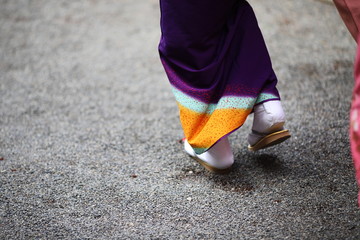 日本の着物を着ている女性