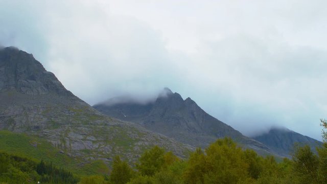 Clouds over The Seven Sisters, timelapse