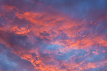 Fototapeta na wymiar Vibrant colorful clouds at sunset
