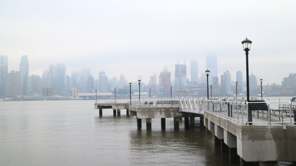 Fototapeta premium New York Skyline with fog