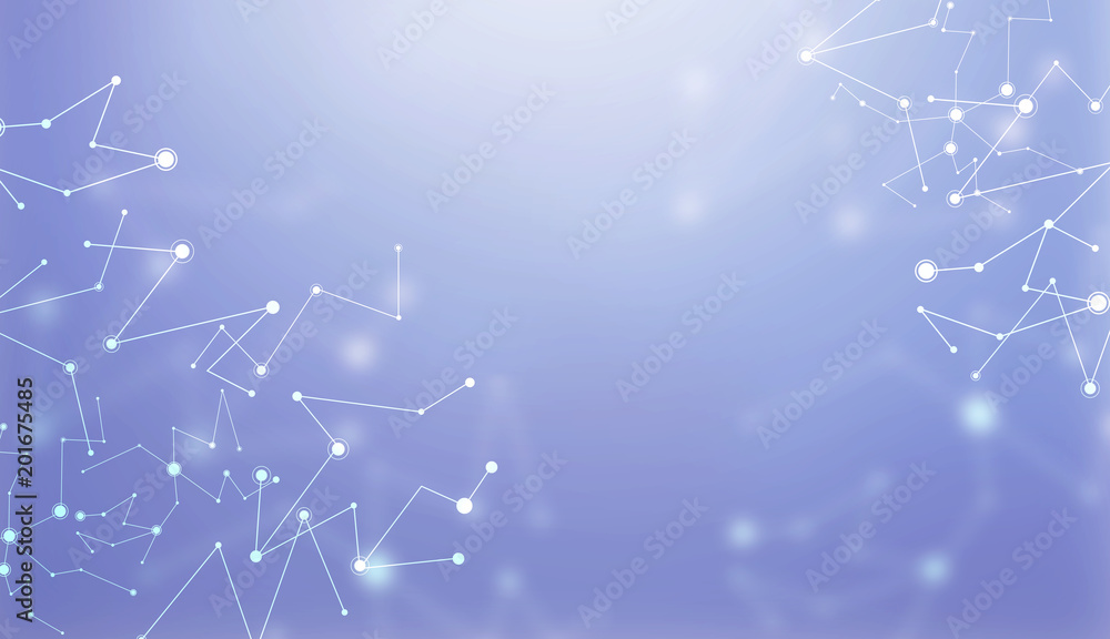 Poster abstract lines and connecting dots technology background