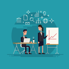 Business Woman Presentation Illustration