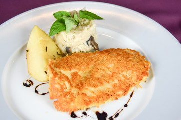 Fish fillet of a luxury restaurant