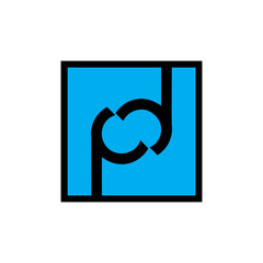 letter pd logo vector