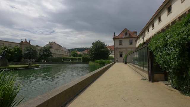 Alley along a lake in Wallenstein Garden