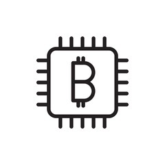 bitcoin mining outline vector icon. Modern simple isolated sign. Pixel perfect vector illustration for logo, website, mobile app and other designs