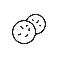 cookie, biscuit outline vector icon. Modern simple isolated sign. Pixel perfect vector illustration for logo, website, mobile app and other designs