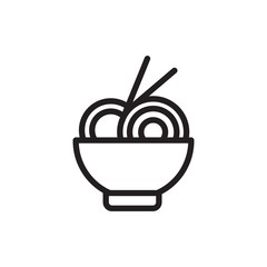 noodle outline vector icon. Modern simple isolated sign. Pixel perfect vector illustration for logo, website, mobile app and other designs
