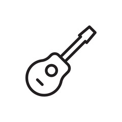 guitar outline vector icon. Modern simple isolated sign. Pixel perfect vector illustration for logo, website, mobile app and other designs