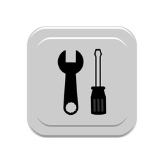 Screwdriver and Wrench icon. Vector Illustration