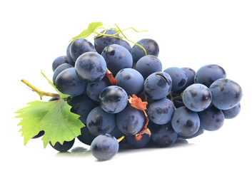 Bunch of grapes on white background