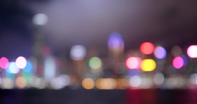Blur of Hong Kong city at night