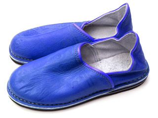 chaussures marocaines bleues