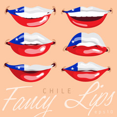 Woman Lips Painted World flag : Vector Illustration