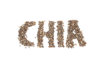 chia seeds Isolated on white background