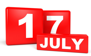 July 17. Calendar on white background.