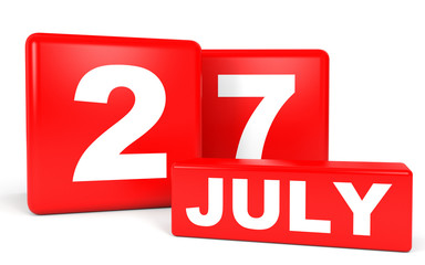 July 27. Calendar on white background.