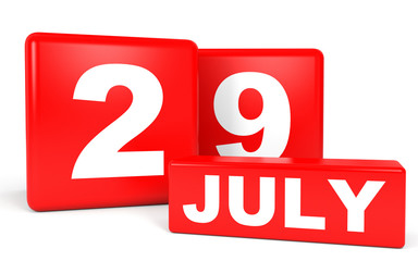 July 29. Calendar on white background.