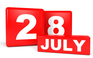 July 28. Calendar on white background.