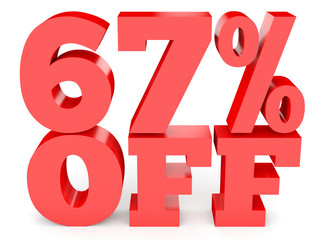 Sixty seven percent off. Discount 67 %.