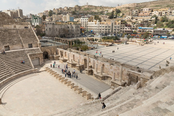 Obraz premium View on the ancient Roman Theater located in capital of Jordan, Amman