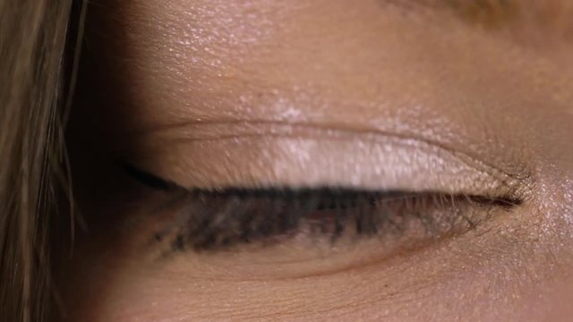 Macro Close-up eye blinking