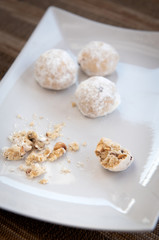 Christmas butter cookies with white sugar.