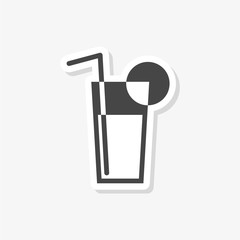 Fresh Lemonade sticker, simple vector icon