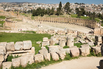 Ancient Jerash. Ruins of the Greco-Roman city of Gera at Jordan