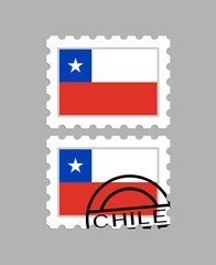 Chile flag on postage stamps