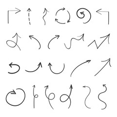 The hand drawn arrow collection design element set