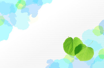 春の新緑と透明感のある水彩画パターン
