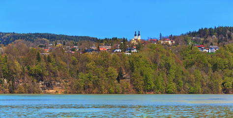 Ferlacher Stausee an der Drau / S&uuml;dk&auml;rnten / &Ouml;sterreich