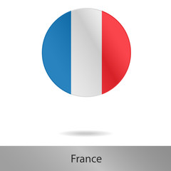 France round icon with shadow