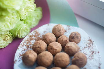 handmade sweets on a white plate