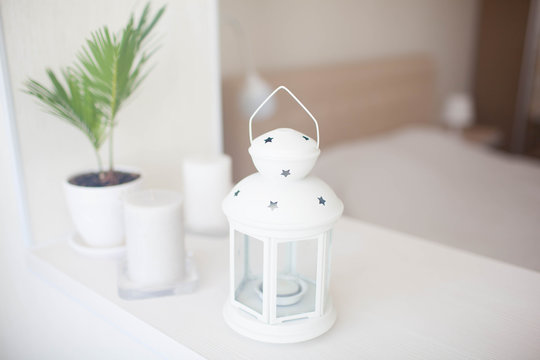 White Lantern In The Home Interior