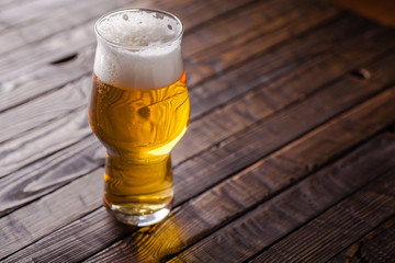 Glass of light beer