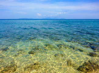 Clear water at Koh Bulone island beach, Satun 
