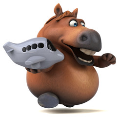 Naklejka premium Fun horse - 3D Illustration